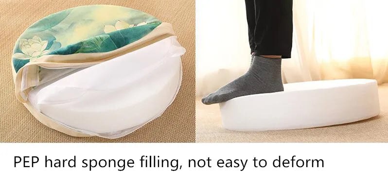 40x6cm Linen Meditation Cushion & Yoga Mat